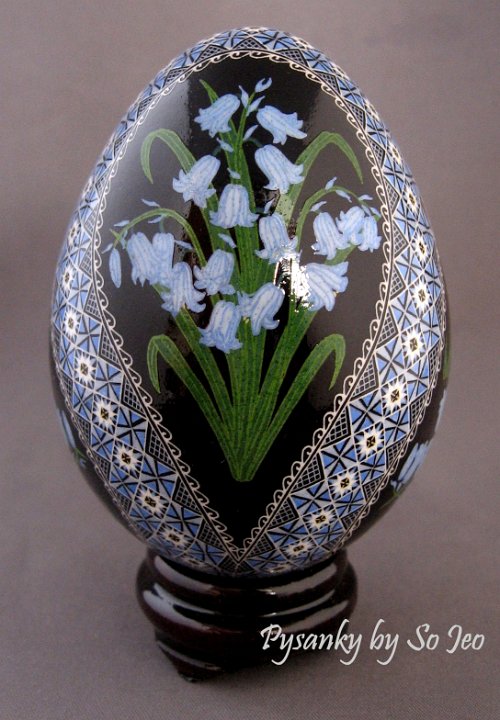 Bluebells Pysanky Ukrainian Easter Egg by So Jeo